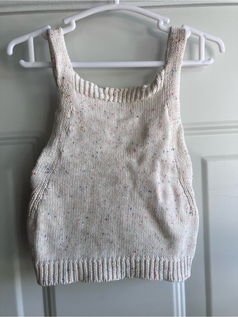 OAT knit tank cream confetti 100% cotton 2T 3T